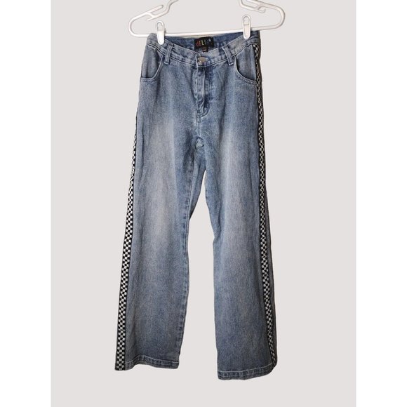 Delias Jeans Juniors XS Racer Stripe Straight Leg - Picture 1 of 16